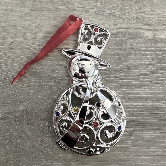 Lenox Other - Lenox Christmas “sparkle and scroll multi-crystal snowman ornament